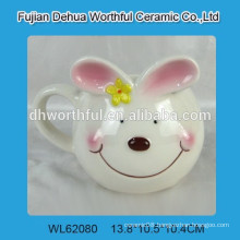 Lovely ceramic cup with easter rabbit figurine